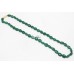 Single Line natural green onyx gemstone oval beads string necklace 18.5" C 388